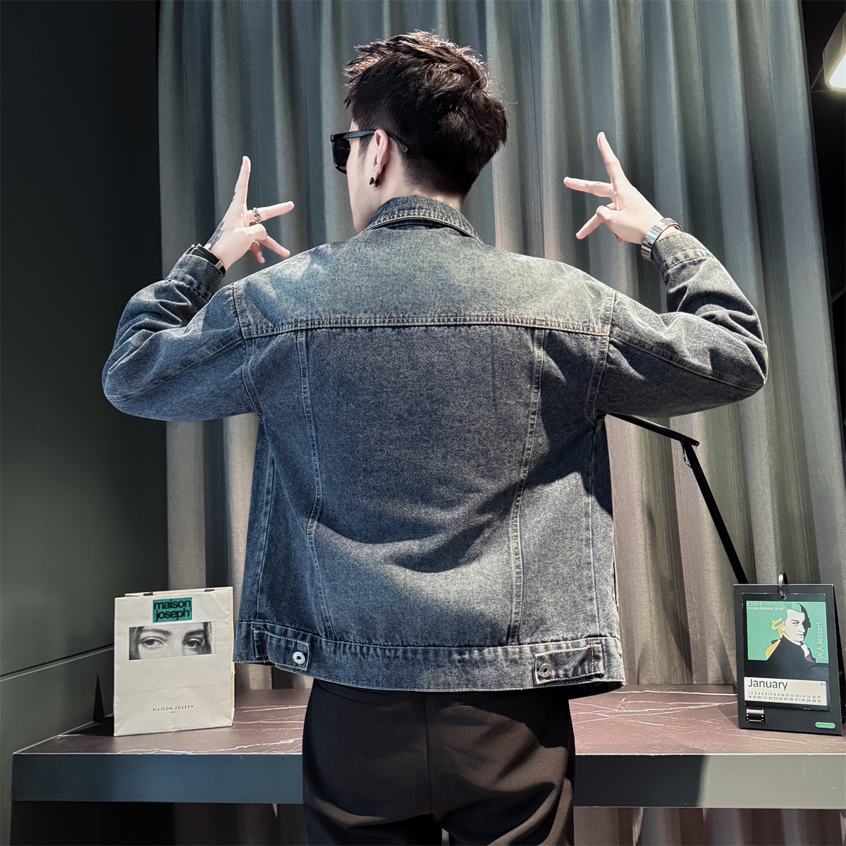 牛仔外套男款今年流行夹克上衣2025新款爆款春秋季巨好看潮流男装 - 图0