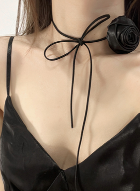 玫瑰花颈链choker夏季少女颈带