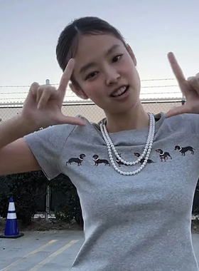 jennie同款双层仿珍珠项链颈链女