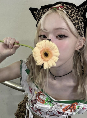 金玟庭同款银色爱心项链choker女