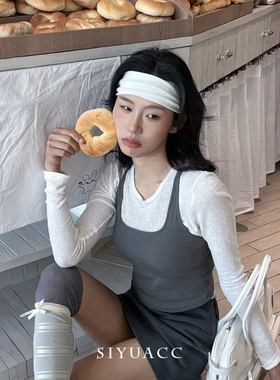 njz同款白色运动发带百搭头带女