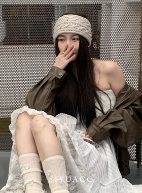 韩系毛线宽边针织发带复古头带女