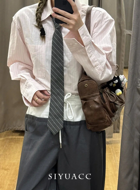 气质韩版灰色条纹领带时尚领巾女
