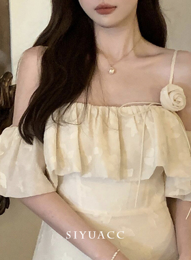 网纱玫瑰花颈链choker花朵颈带女