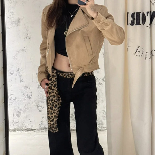 复古豹纹丝巾秋冬新款时尚百搭系腰腰带百搭围巾飘带围脖配饰女 - 图0