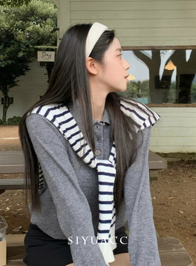 白色毛绒发箍秋冬宽边高颅顶头箍