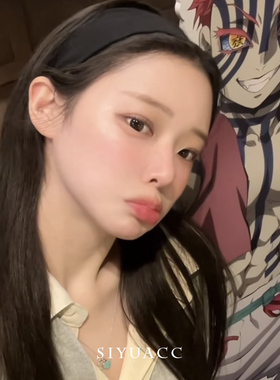 韩系黑色针织发带美式运动头带女