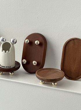 首饰戒指饰品珠宝展示收纳盘直播道具木质托盘香薰摆件钥匙收纳盘