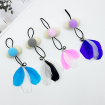 Spot Pet Toy Seven-colored Feather Chain Replacement Head Suede Ball Teasing Cat Sticks Self hi to Teasing Cat God