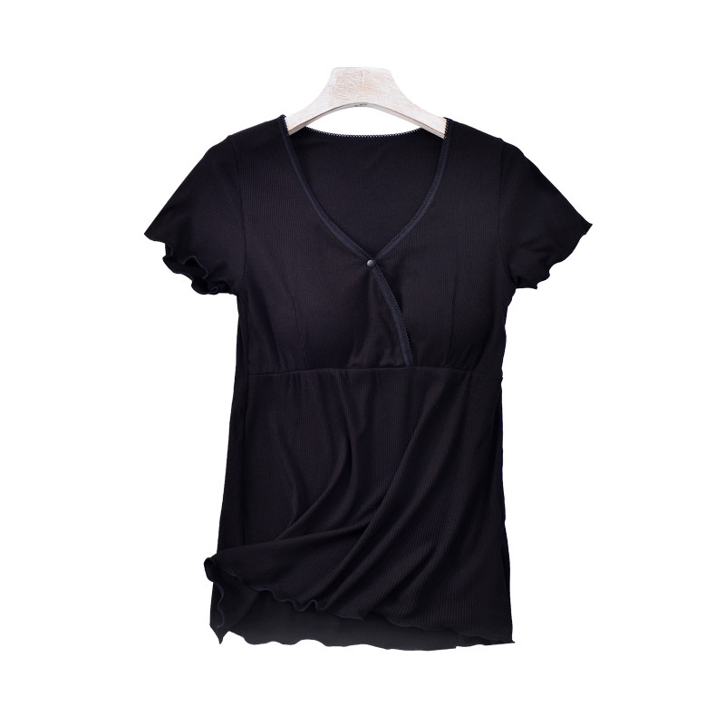 哺乳衣女莫代尔夏季薄款打底衫上衣带胸垫短袖T恤孕妇产后喂奶衣,淘宝优惠券,粉丝福利购,淘宝优惠卷