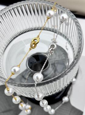 s92纯银ins百搭满天星珍珠项链