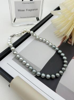 【格雷渐变】人造冷光澳白/大溪地灰色系珍珠 渐变色珍珠项链
