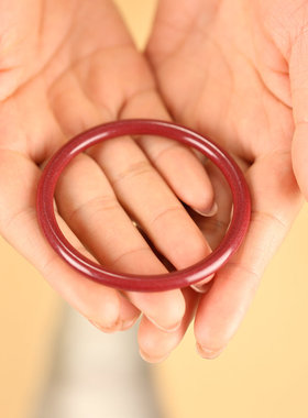 原矿朱砂护身手镯细条本命年