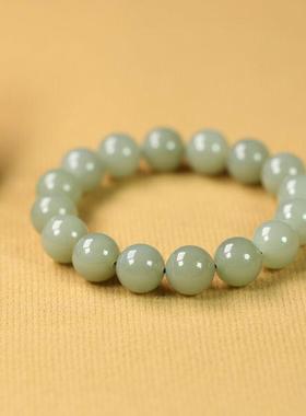 天然和田玉12mm圆珠单圈手链手串