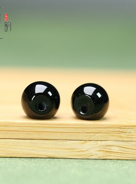 天然黑玛瑙圆珠扣子10mm