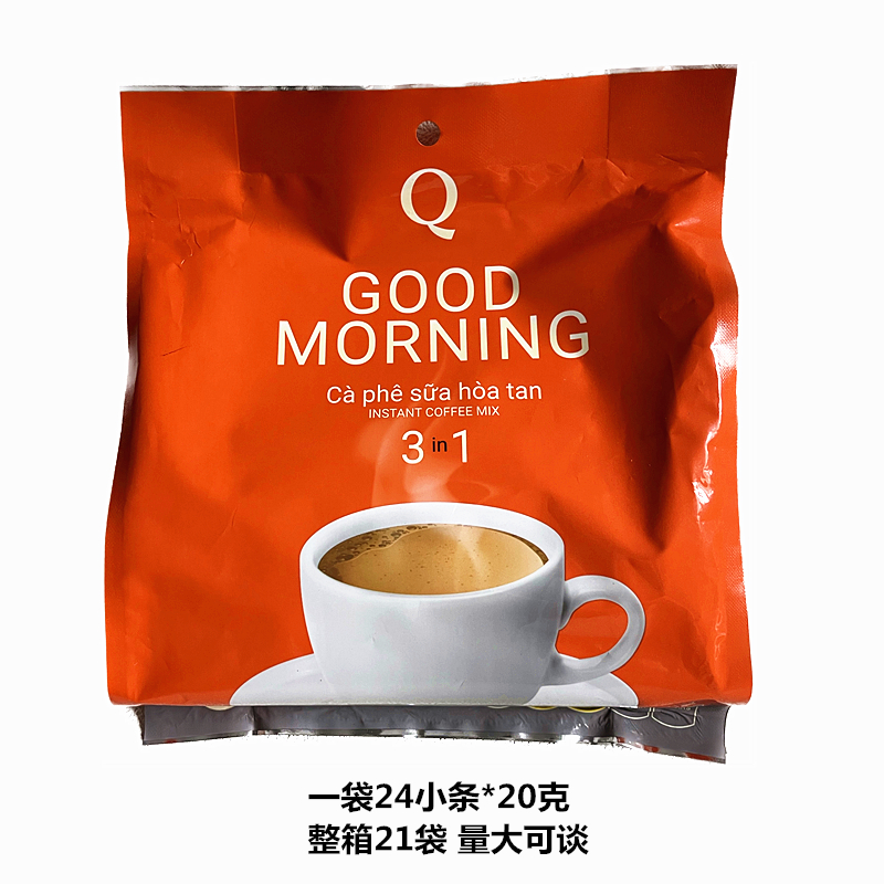 越南进口Q牌good morning 咖啡cafe三合一速溶咖啡480g香浓咖啡 - 图1