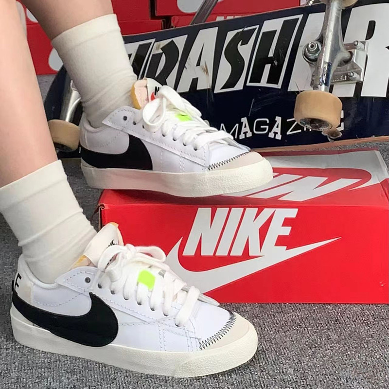 正品耐克女鞋NIKE BLAZER LOW '77 DQ1470开拓者低帮复古休闲板鞋 - 图1