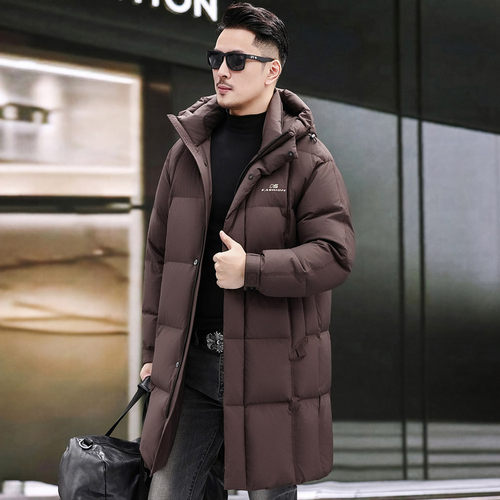 2025新款冬季羽绒服男款加厚连帽户外休闲免洗中长款极寒保暖外套 - 图3