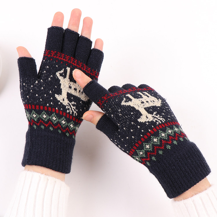 半指手套女毛线保暖露手指头触屏可爱卡通成人学生写字防寒秋冬季,淘宝优惠券,粉丝福利购,淘宝优惠卷