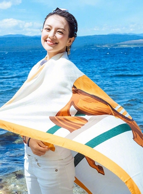 簇楪夏季旅游复古民族女围巾