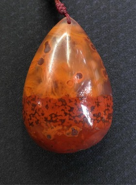 五形菩提-暗香-天然保真凉山南红柿子红火焰红吊坠玛瑙男女A2