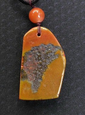 五形菩提-踏古-天然保真凉山南红柿子红火焰红吊坠玛瑙男女A9