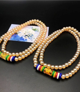 六字真言时尚风绕三圈香槟色手串