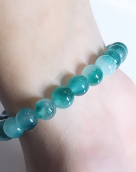 diy成品飘蓝花玉石手串