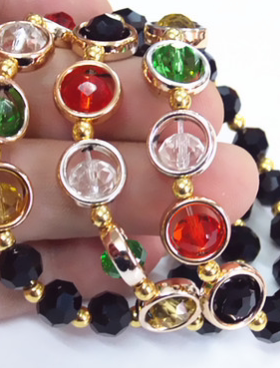 阴阳五行民族风配饰能量水晶手链