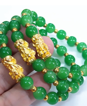 广东沙金貔貅手链玛瑙珠