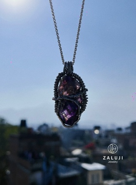 杂露集自制超级七高频紫水晶银绕线款式/定制链接