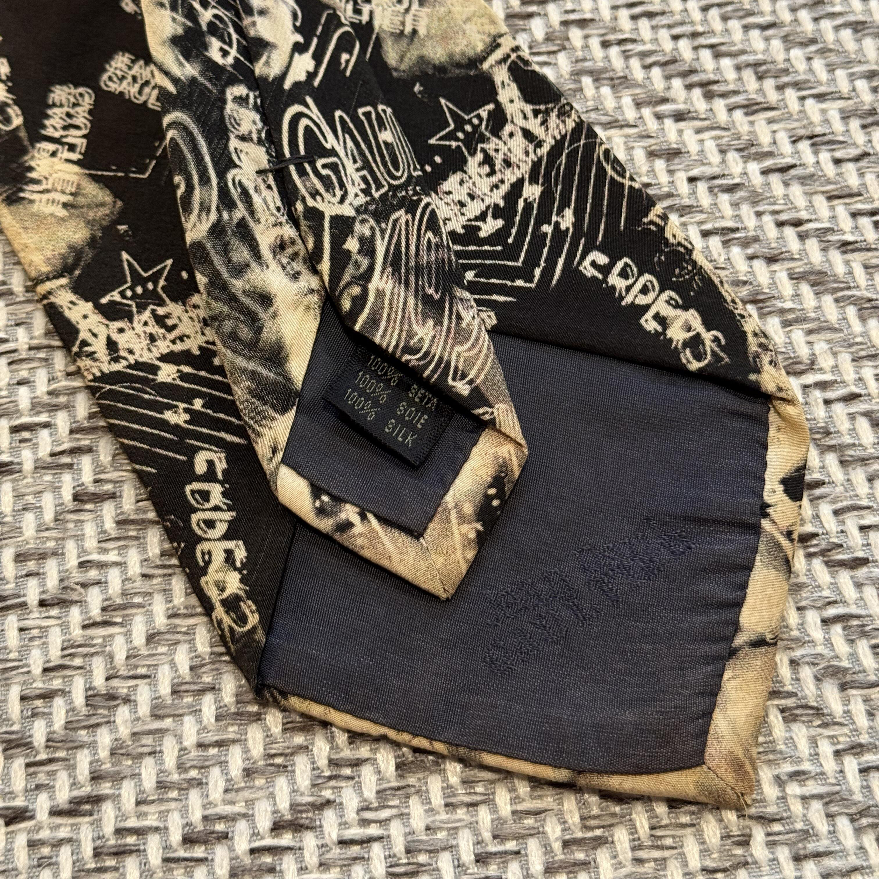 复古骷髅头印花真丝领带男黑色轻奢商务百搭印花领带配饰 - 图3