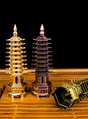 合金九层书桌办公桌文昌塔摆件