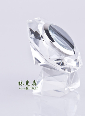 水晶钻石盒八边形放大珠宝首饰