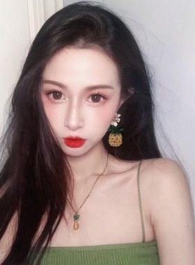 zara金色菠萝水果系列项链