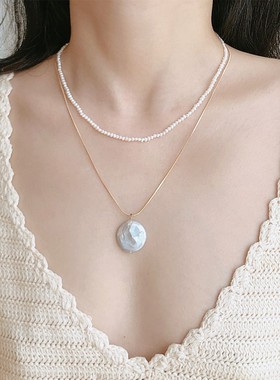 zara新款天然淡水珍珠组合叠戴