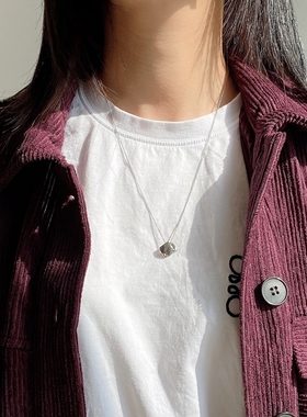 银色几何简约COS风格锁骨项链