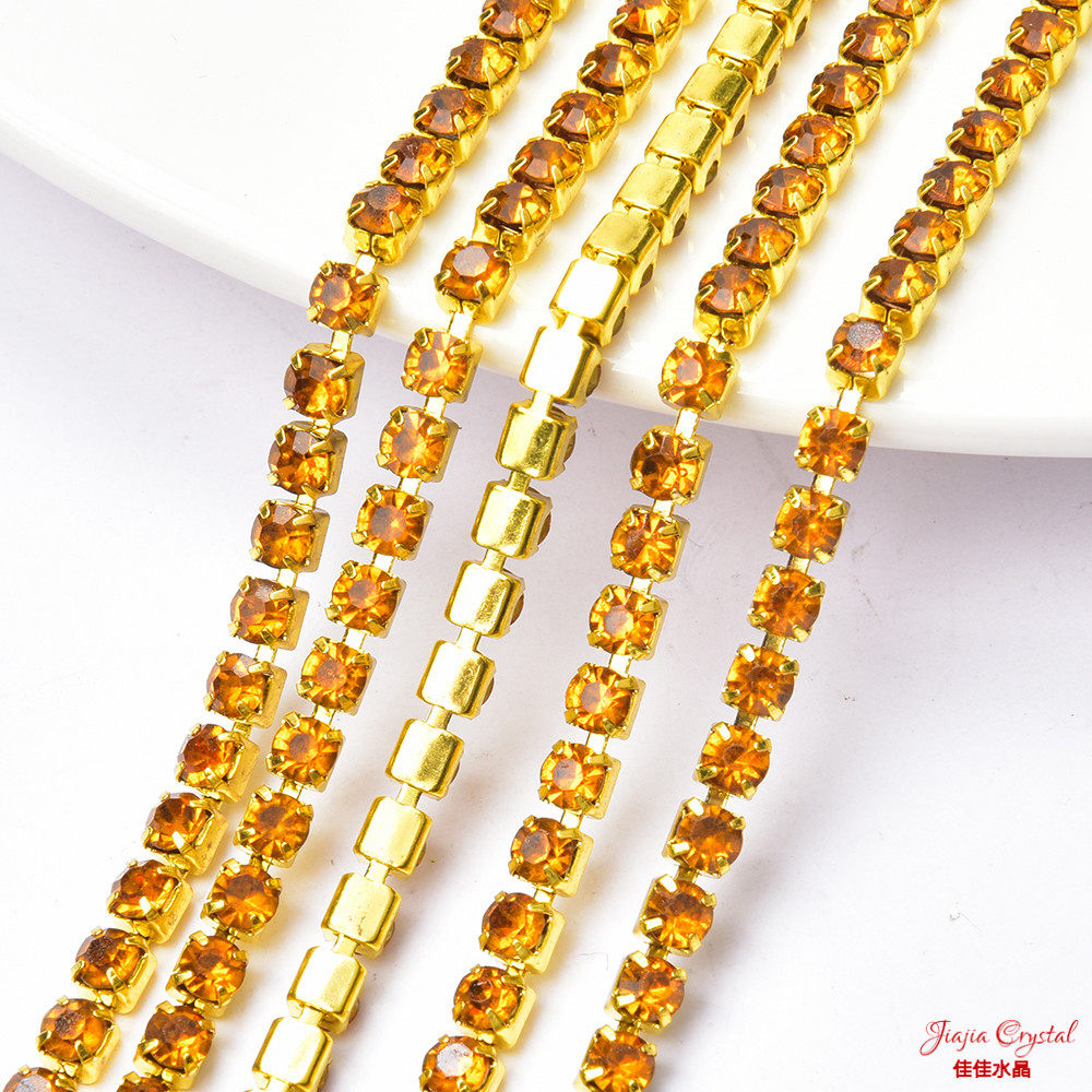 热销 3.5mm彩色玻璃水钻链 单排手缝爪钻密链diy服饰鞋包饰品配件,淘宝优惠券,粉丝福利购,淘宝优惠卷