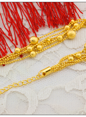 流苏转运珠新娘配饰镀黄金手链