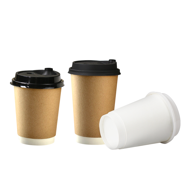 牛皮纸奶茶杯 双层隔热纸杯定制logo一次性加厚中空杯咖啡杯商用