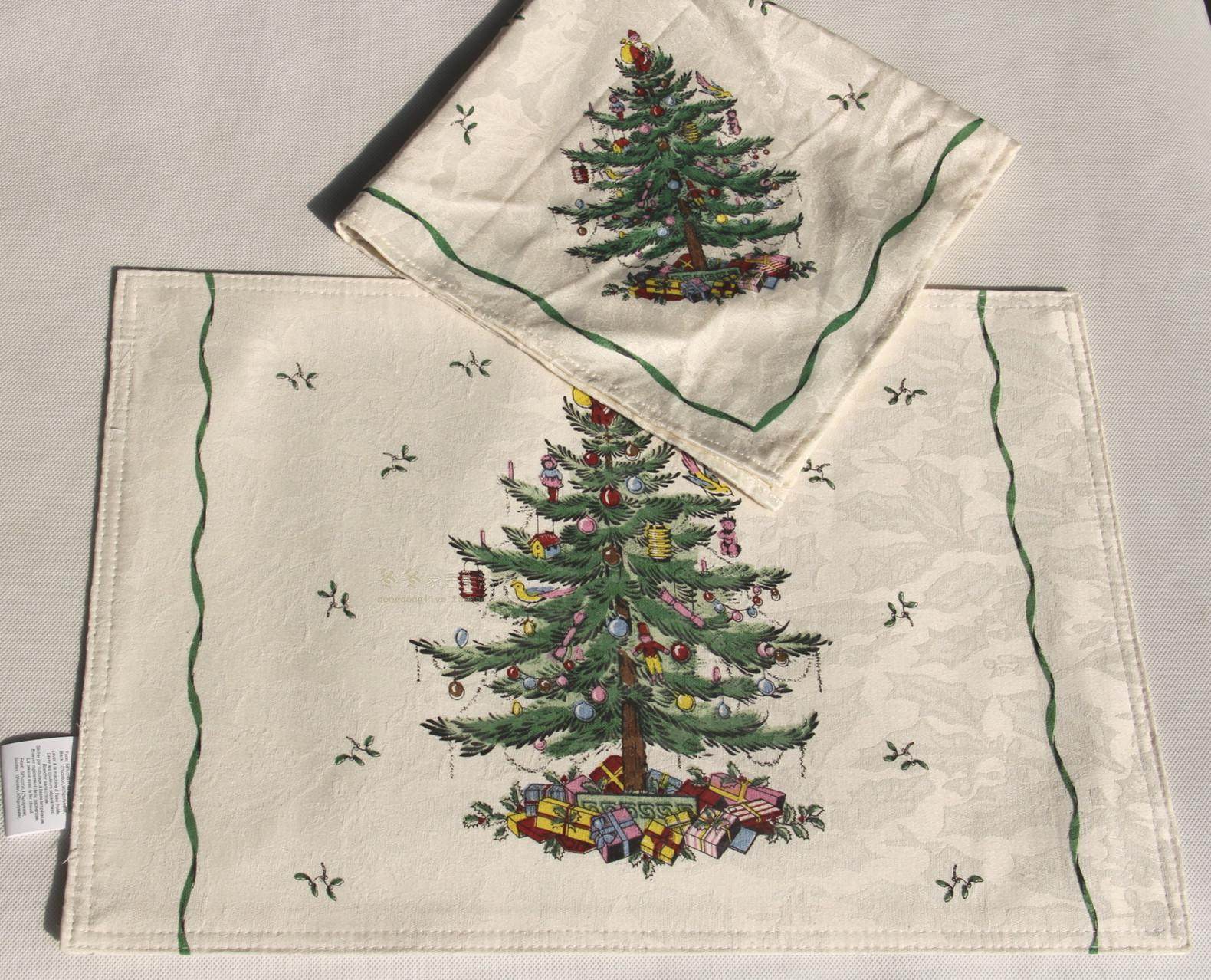 出口欧美-- 圣诞树桌布 台布 餐巾 桌旗 出口正品 美式田园桌布,淘宝优惠券,粉丝福利购,淘宝优惠卷