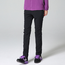 Outdoor autumn and winter windproof vanguard pants for men and women hiking climbing pants waterproof plus suede warm and soft shell pants grabbing suede long pants