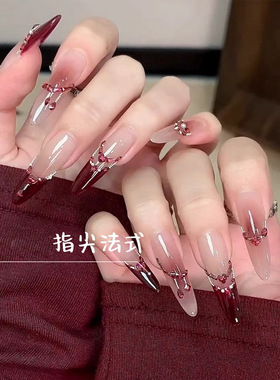 美甲安可拉红迷你小号平底锆石钻