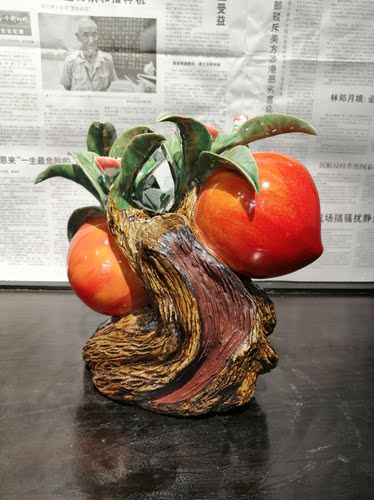 石湾公仔陶瓷摆件大师手工原作寿桃客厅玄关电视柜家居 - 图2