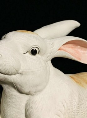 石湾公仔陶瓷摆件大师精品十二生肖玉兔子金玉满堂客厅电视公司礼