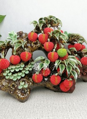 石湾公仔陶瓷大师荔枝电视柜摆件