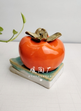 石湾公仔陶瓷摆件非遗手工柿子书开市大吉开业新居纪念定制礼品