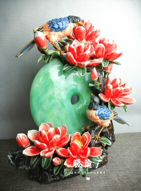 石湾公仔陶瓷大师手工电视柜摆件