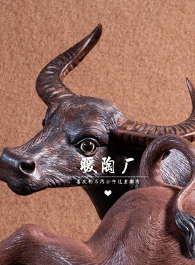 石湾公仔陶瓷冯志伟大师生肖牛