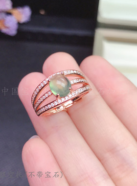 纯银满钻时尚风戒指空托